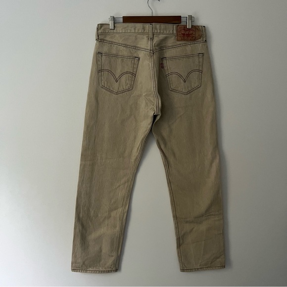 Levis 501 XX Straight Leg Beige Button Fly Rigid Y2K Jeans 36 X 34 (34 X 31) - Picture 6 of 11
